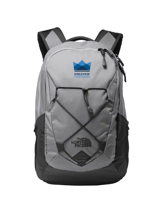 The North Face Light Grey/ Dark Grey Groundwork Backpack w/Kingsview Partners Logo
