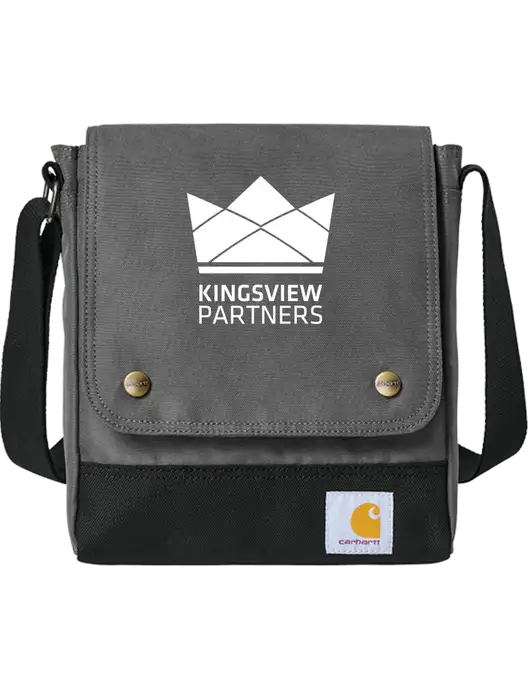 Carhartt Medium Grey Crossbody Snap Bag w/Kingsview Partners Logo