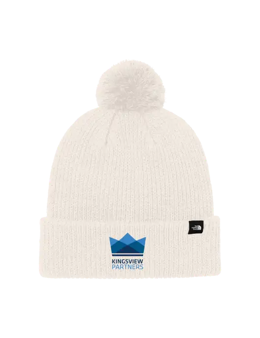 The North Face Ivory Pom Beanie w/Kingsview Partners Logo