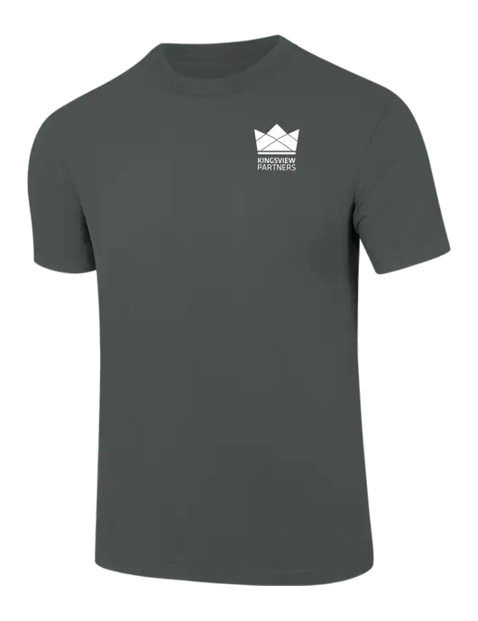 Comfort Colors 6.1 oz Dark Grey Heather Heavyweight Ring Spun T-Shirt w/Kingsview Partners Logo