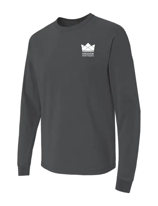 Comfort Colors Garment-Dyed Dark Grey Heather Heavyweight Long Sleeve T-Shirt w/Kingsview Partners Logo