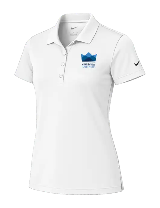Nike Womens White Tech Basic Dri-FIT Polo
 w/Kingsview Partners Logo