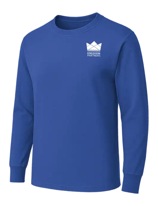 Dark Royal Heavyweight Long Sleeve 6.1 oz T-Shirt w/Kingsview Partners Logo