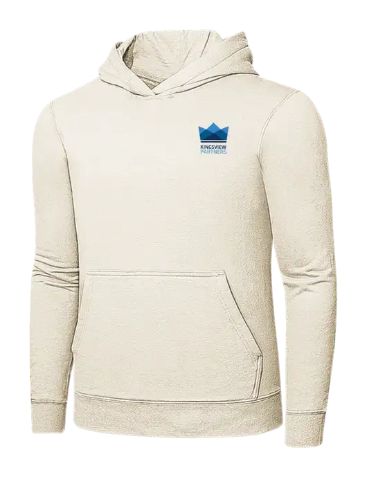 Very Light Tan 7.8 oz Ring Spun Hooded Sweatshirt w/Kingsview Partners Logo