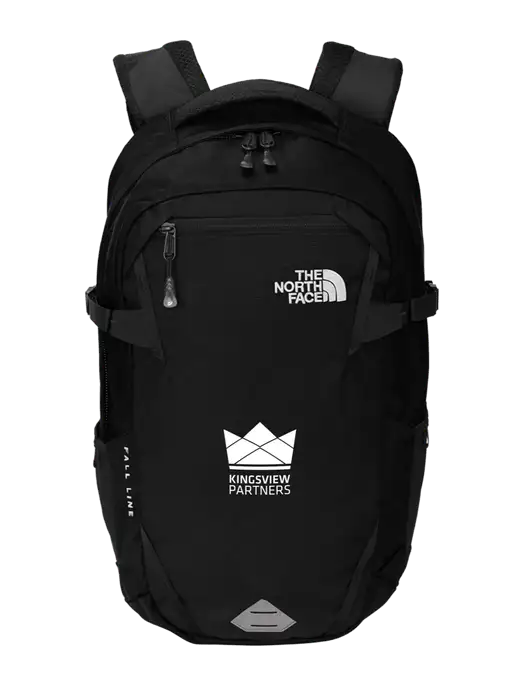 North Face Fall Line Black Backpack w/Kingsview Partners Logo