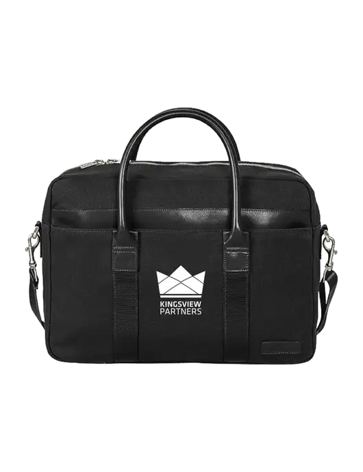 Brooks Brothers Wells Black Briefcase w/Kingsview Partners Logo