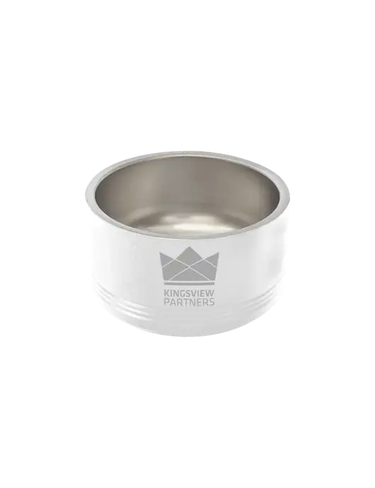 Polar Camel 18 oz. Small White Pet Bowl w/Kingsview Partners Logo