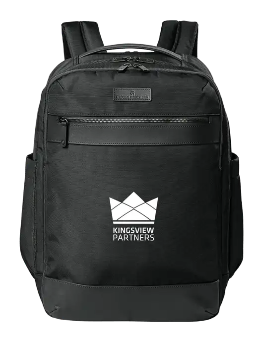 Brooks Brothers Oxford Black Backpack w/Kingsview Partners Logo
