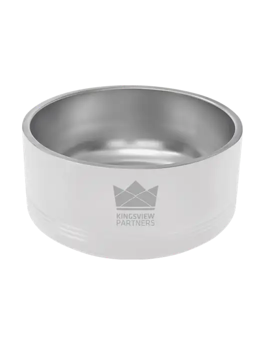 Polar Camel 64 oz. Large White Pet Bowl w/Kingsview Partners Logo