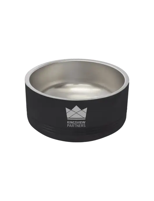 Polar Camel 32 oz. Medium Black Pet Bowl w/Kingsview Partners Logo