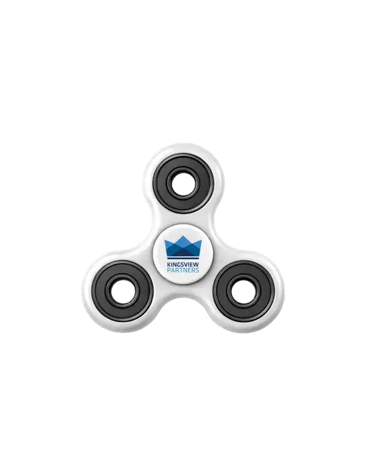 White Fidget Spinner w/Kingsview Partners Logo