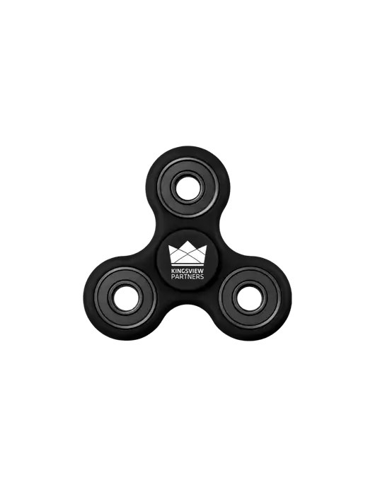 Black Fidget Spinner w/Kingsview Partners Logo