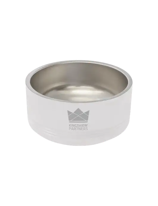 Polar Camel 32 oz. Medium White Pet Bowl w/Kingsview Partners Logo