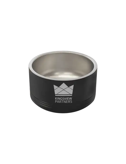 Polar Camel 18 oz. Small Black Pet Bowl w/Kingsview Partners Logo