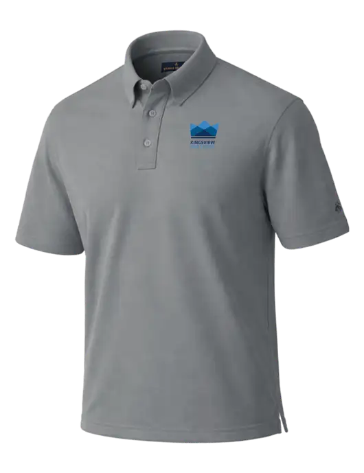 Brooks Brothers Pinpoint Pique Light Medium Grey Dress Polo w/Kingsview Partners Logo