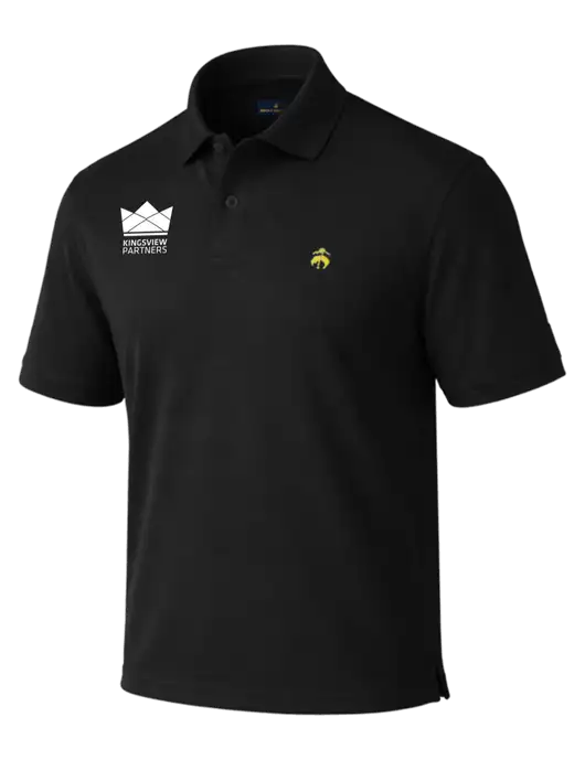 Brooks Brothers Pima Cotton Black Pique Polo w/Kingsview Partners Logo