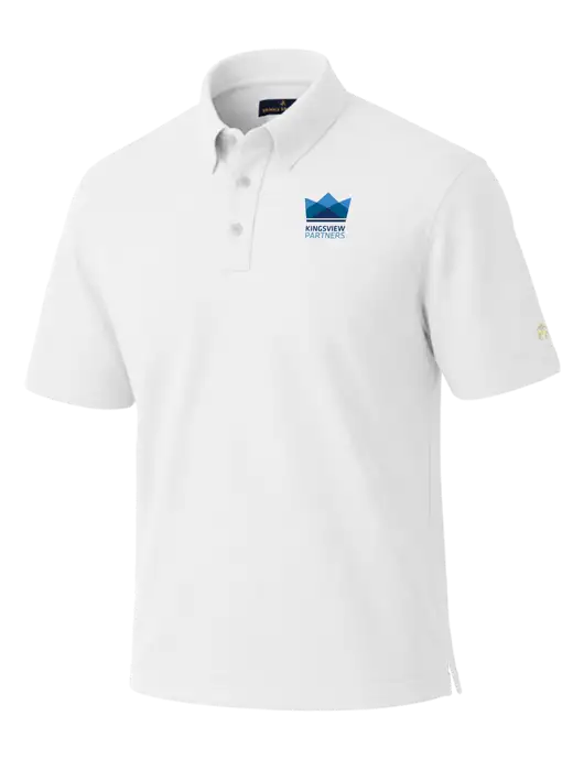 Brooks Brothers Pinpoint Pique White Dress Polo w/Kingsview Partners Logo