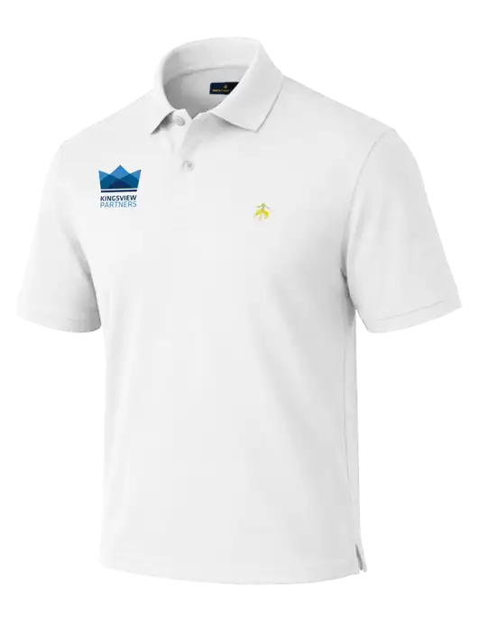 Brooks Brothers Pima Cotton White Pique Polo w/Kingsview Partners Logo