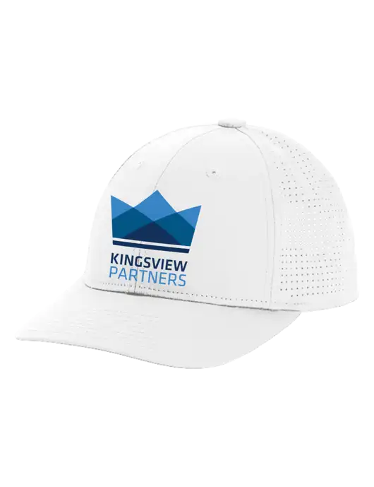 Pro-Cut Structured Snapback with Pinhole Mesh White Cap w/Kingsview Partners Logo
