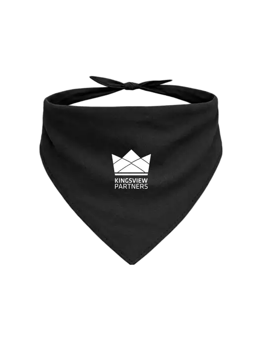 Black Pet Bandana Large w/Kingsview Partners Logo