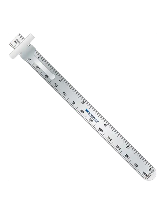 Slim Pocket Ruler 6” Stainless Steel Measuring 32nds & Metric w/KIM Logo