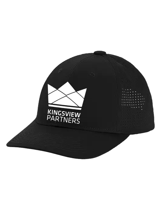 Pro-Cut Structured Snapback with Pinhole Mesh Black Cap w/Kingsview Partners Logo