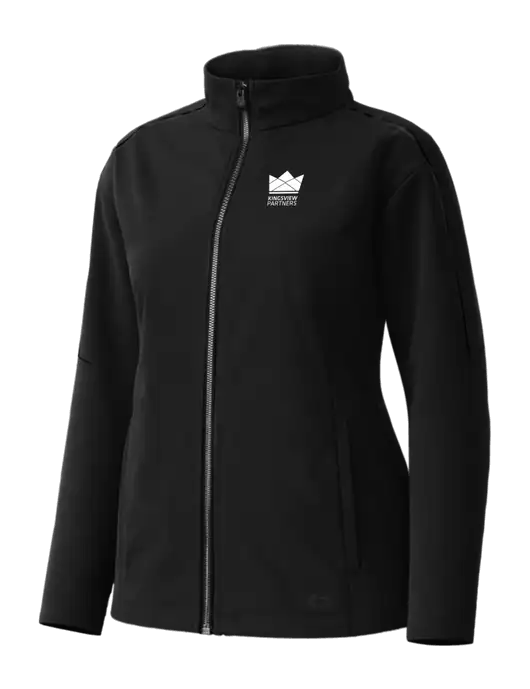 OGIO Womens Commuter Full-Zip Soft Shell Black Jacket w/Kingsview Partners Logo