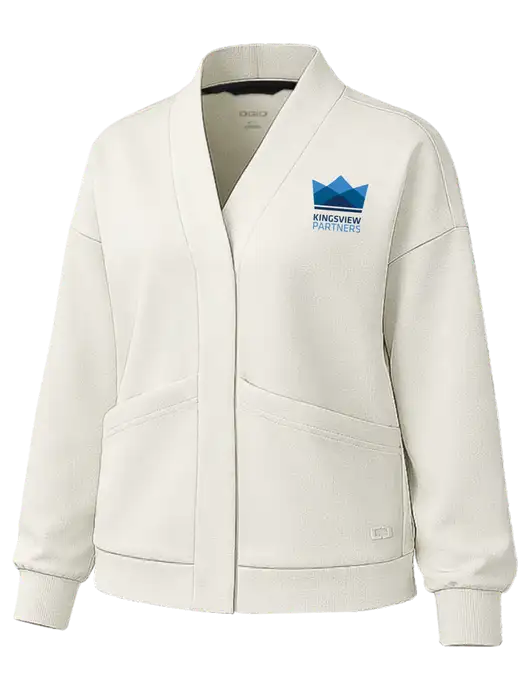 OGIO Womens Transcend Ivory Cardigan w/Kingsview Partners Logo