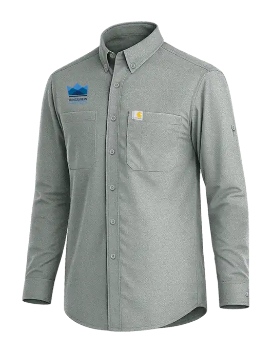 Carhartt Force Sun Defender Medium Grey Long Sleeve Shirt w/Kingsview Partners Logo