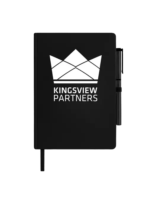 Soft Touch Black Journal and Gel Pen Combo w/Kingsview Partners Logo