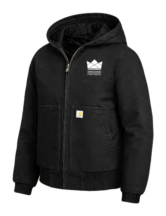 Carhartt Womens Black Washed Duck Active Jacket w/Kingsview Partners Logo