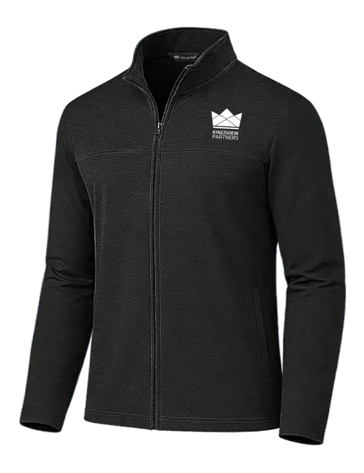 TravisMathew Black Newport Full-Zip Fleece Jacket w/Kingsview Partners Logo