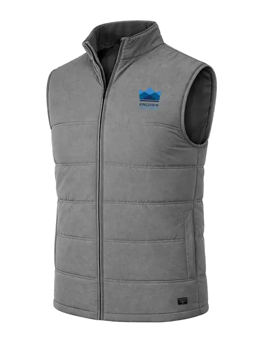 TravisMathew Cold Bay Dark Medium Grey Vest w/Kingsview Partners Logo