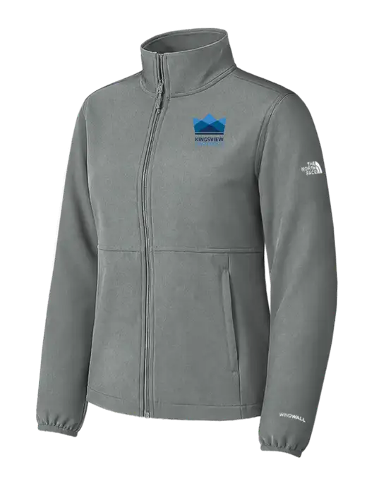 The North Face Womens Grey Medium Edge Stretch Soft Shell Jacket w/Kingsview Partners Logo