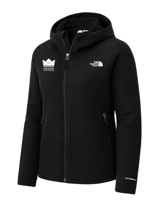 The North Face Womens Black Barr Lake Hooded Soft Shell Jacket w/Kingsview Partners Logo