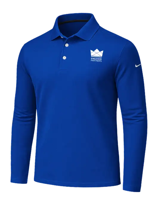 Nike Dark Royal Dri-FIT Micro Pique 2.0 Long Sleeve Polo w/Kingsview Partners Logo