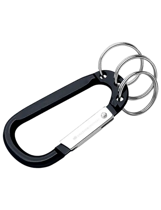 Black 3 Ring Carabiner Clip w/Kingsview Partners Logo
