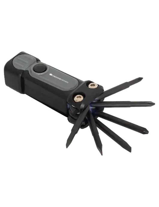 Black/Grey Utility Light 6 in 1 Screwdriver Set w/Kingsview Partners Logo