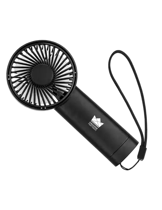 Airpulse 3-Speed Rechargeable Black Fan w/Kingsview Partners Logo