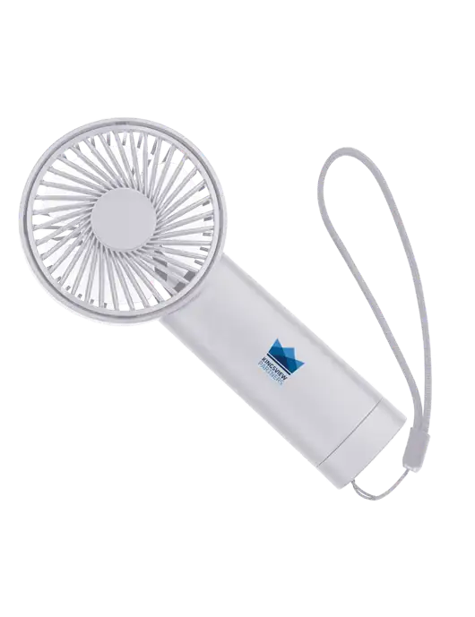 Airpulse 3-Speed Rechargeable White Fan w/Kingsview Partners Logo