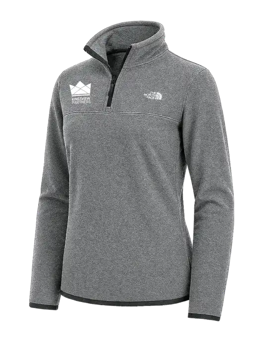 The North Face Womens Dark Medium Grey Heather Glacier 1/4-Zip Fleece w/Kingsview Partners Logo