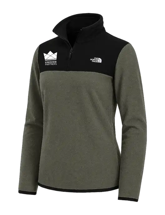 The North Face Womens Dark Olive/Black Glacier 1/4-Zip Fleece w/Kingsview Partners Logo