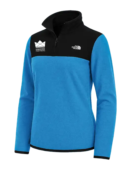 The North Face Womens Royal Blue/Black Glacier 1/4-Zip Fleece w/Kingsview Partners Logo
