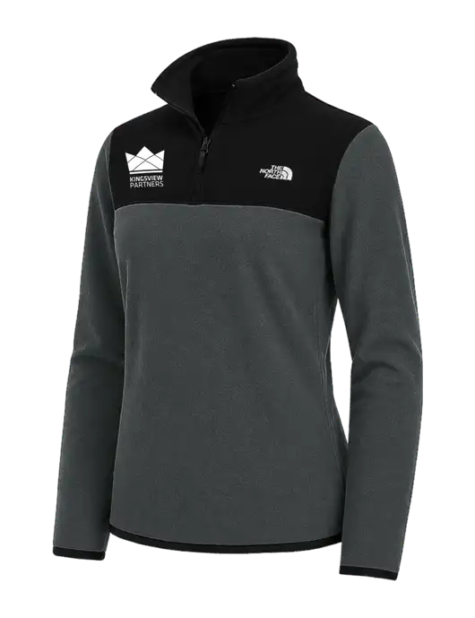 The North Face Womens Charcoal Grey/Black Glacier 1/4-Zip Fleece w/Kingsview Partners Logo